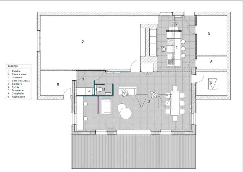 Plan apres Extension Réinvention, résidence secondaire – Noyelles-sur-Mer Nouvelle R